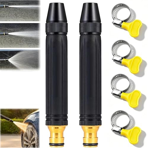 Embout de Buse D'arrosage Haute Pression, Accessoire de pulvérisation réglable à main résistant, Buse Tuyau Haute Pression, Accessoires Tuyaux D'arrosage Outils Nettoyage (2PCS)