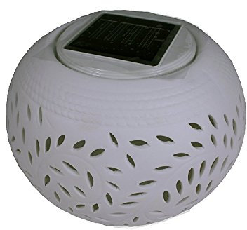 Cole & Bright 18420 Solar Filigree Table Light - White