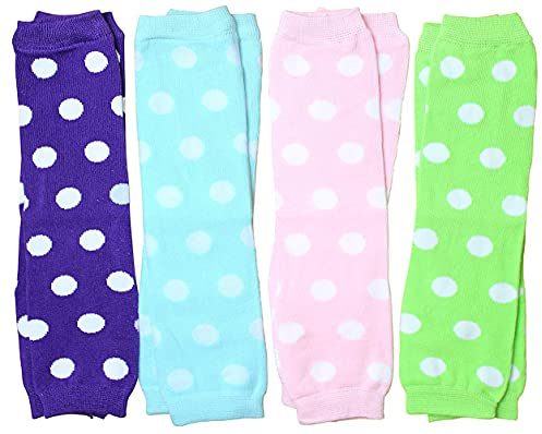 juDanzy Polka Dot 4 Pack Baby & Toddler Leg Warmers