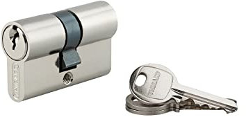 Cilindro europeo a doppia entrata SA 25x25mm, antisfilamento, nichel, 3 chiavi - THIRARD