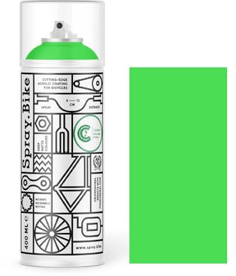 SPRAY.BIKE Fahrrad Lackspray - neongrün Matt (FLUO- Fluro Green) in 400 ml Spraydose - KEINE GRUNDIERUNG notwendig - Fahrrad Lack, Sprühlack, Acryllack, Lack Spray