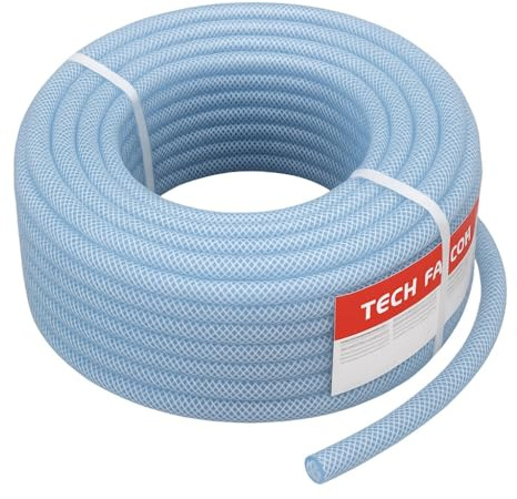 Druckluftschlauch PVC-Schlauch Gewebeschlauch Luftschlauch Druckluft Flexiber Transparent Werkstatt Polyvinylchlorid 50m 14 Größen 6 bis 19mm (10 x 2,5 mm)
