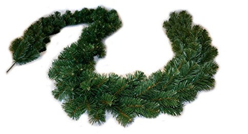 275 cm Weihnachtsgirlande Extra Dicke Tannengirlande Weihnachtsdeko Grüne 320 Tannenzweige - Spitzen - Tannen Girlande als Weihanachtskranz - Weihnachten, weihnachtsdeko aussen, innen, amerikanisch