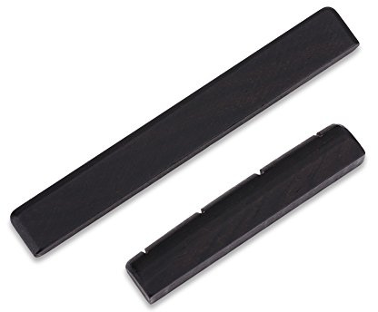 Dilwe Ukulele Brücke Sattel Set, Ebenholz Brücke Sattel & Mutter für 4 Saiten Ukulelen Musikinstrument Teile, SpielzubehörSonstiges Zubehör für Saiteninstrumente