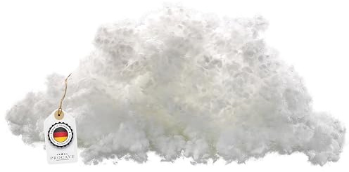 PROCAVE Bastelwatte aus 100% silikonisierten Poly-Kugeln - 1kg Füllwatte - Waschbare Stopfwatte für Kuscheltiere- Kissen-Füllung weich - Füllmaterial gemischt - Made in Germany