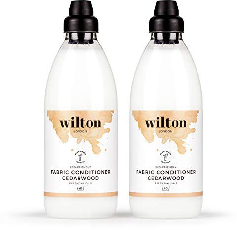 Wilton London Eco-Friendly Fabric Conditioner - Plant-based and Biodegradable Fabric Softener - Packed with Essential Oils - Fresh and Longlasting Cedarwood Scent - Pack of 2 x 1 Litre