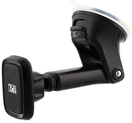 T'nB Supporto Magnetico per Smartphone da Auto Sora, 6 Magneti Potenti – Braccio Regolabile – Rotazione 360° – Ventosa 2 in 1 – Finitura Carbonio – Nero