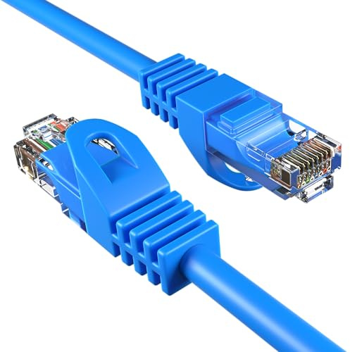 Cables Direct Online Cat5e 15M Network Ethernet Patch Cable, 350Mhz Internet Wire, Compatible with PC, Laptop, Modem, Router, TVs, Printer Cord, Consoles for Home and Office, Blue