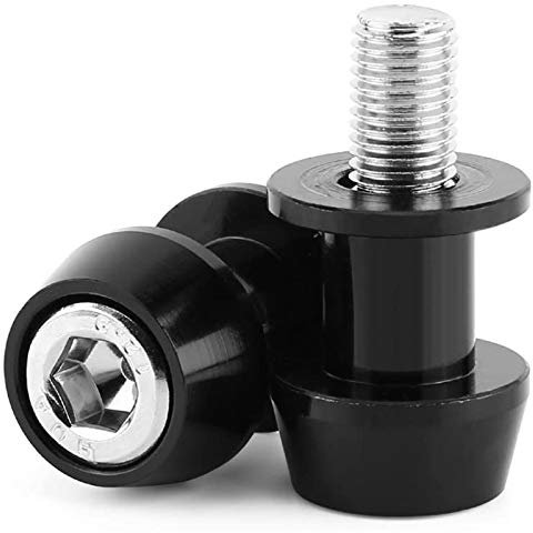 Moto Basculante Bobina de Deslizadores M8 Tornillos CNC Aluminio Tornillo del Soporte M8 CNC Aluminio Moto Brazos Oscilantes Tornillos 2 Piezas para Elevadores y Soportes de Carrera Traseros-Negro