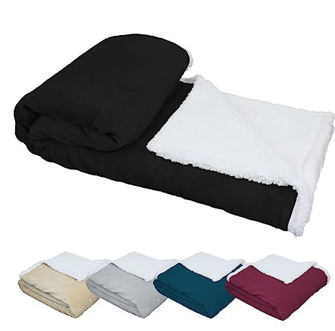 Vivezen - Couverture, Plaid Polaire 150 x 200 cm ou 220 x 240 en Flanelle et Sherpa Ultra Doux - 5 Coloris