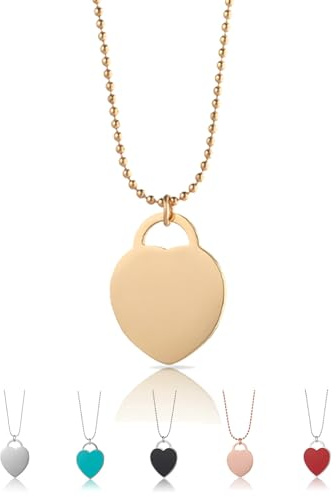 inSCINTILLE Kette Herz Damen Edelstahl Halskette mit Herz-Anhänger Inklusive Geschenkbox (Gold, 1.50)