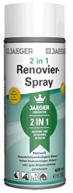 Jaeger Kronen Renovierspray 424, 2in1 Deck- und Absperrspray weiss (RAL9016), 400ml