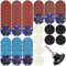 Linkstyle 61 Stück 50mm Schleifscheiben Set, Schnellwechselscheiben mit 1/4 Zoll Scheiben Pad Halter, Oberflächenpolierschleifern für Gesenkschleifer Polieren Grat-Finish Rostfarbenentfernung Paint