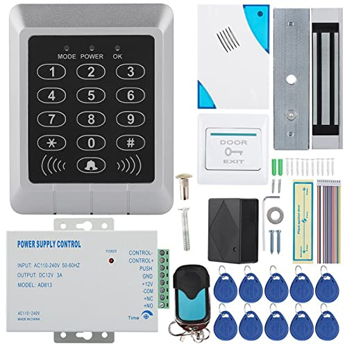 Access Control System, Access Keypad Electromagnetic Door Lock Password Access Card Keyless Door Lock Waterproof Access Keypad Home Security System Kit
