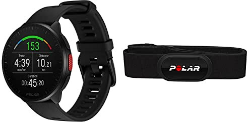 Polar Pacer - GPS-Laufuhr - sehr schneller Prozessor - Ultraleicht - helles Display - griffige Tasten - personalisiertes Trainingsprogramm&Erholungsfunktionen & H10 Herzfrequenz-Sensor, Orange, M-XXL