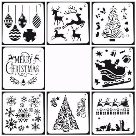 EXCEART 8st Weihnachtszeichnungsvorlage Malvorlagen Weihnachts-malvorlage Kind Weihnachten Weiß Fotoalbum