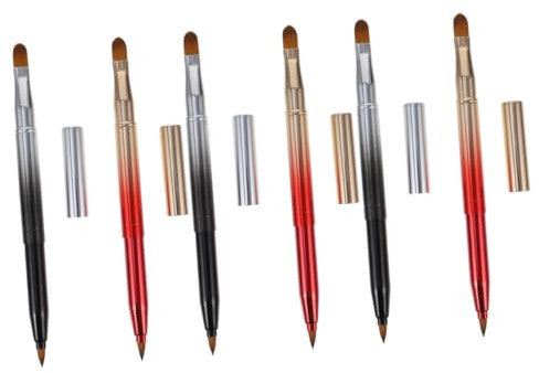 FRCOLOR 6stücke Doppelköpfige Kosmetikpinsel Für Lippen Und Augen Tragbare Concealer Und Lippenpinsel Für Präzise Schminkanwendungen Für Täglichen Gebrauch Und Unterwegs