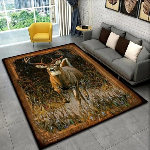 Kind Teppich 100 X 150 Cm / 39.37 X 59.05, Schlafzimmer Teppich, 3D Teppiche Wohnzimmer Teppiche Weich Rutschfest Teppich Für Wohnzimmer Schlafzimmer Bettvorleger Weihnachtstier Elch -6B2V4G1L3A5V4Z