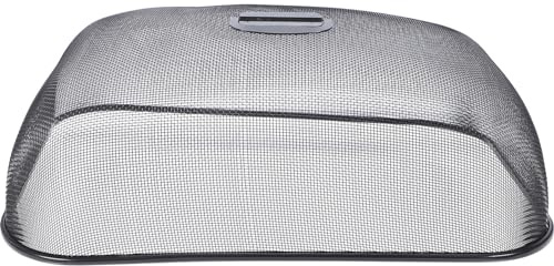 HOLIDYOYO Couvercle en Maille INOX Noire Rectangulaire 18.50X13.40X6.77 Pouces Cloche Alimentaire Anti Mouche Protection De Nourriture pour Table À Manger