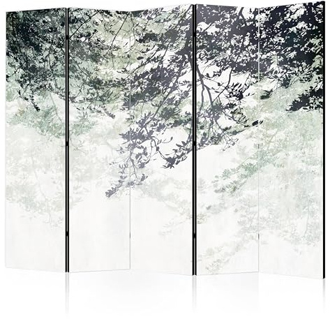 murando - Paravent intérieur Acoustique 225x172 cm - Séparateur de pièce avec Isolation phonique, Panneau insonorisant pour Bureau -Ombres végétales Effet Aquarelle b-C-10353-z-b
