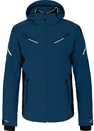 Bergson District | Herren Skijacke - wasserdicht (20.000 mm) & verschweißte Nähte, Winddicht & atmungsaktiv (20.000 g/m²),warm wattiert (120g/80g), elastisch & wasserdichte RVs, abnehmbare Kapuze & S