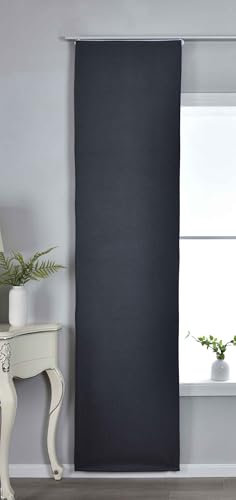 Gardinenbox Flächenvorhang mit Paneelwagen HxB 245x60 cm Dunkelgrau 100% Verdunkelung Blackout »München Dark« Paneelwagen Dreischichtige Bindung 202410P