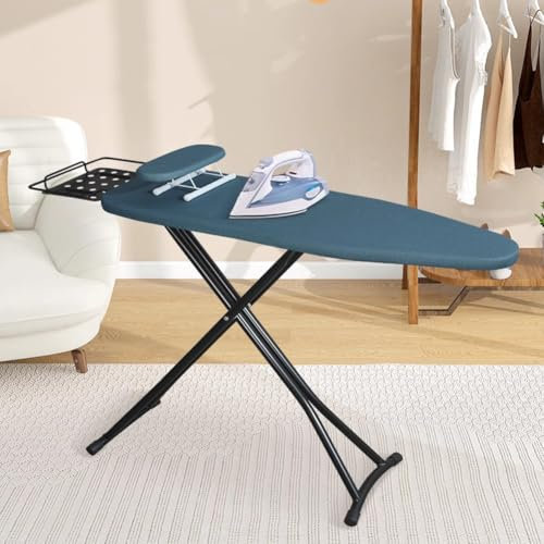 XLDZ Tabla de planchar profesional de pie con soporte de metal, antiquemaduras y tela ignífuga