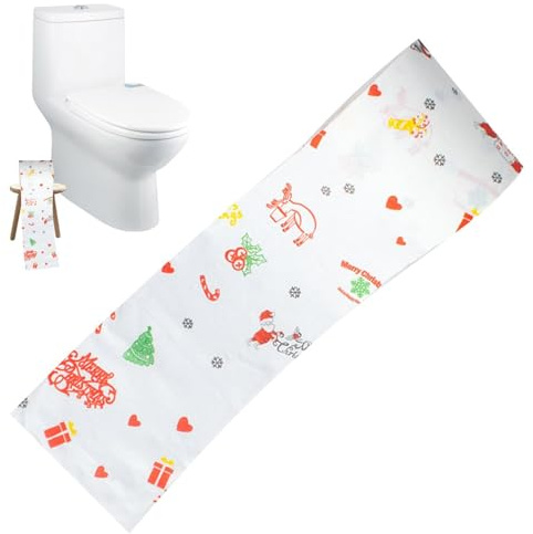 Papier toilette de Noël | Rouleaux de papier toilette Père Noël, papier toilette festif avec dessins, décorations de Noël originales pour la salle de bain, idées cadeaux et articles de fête