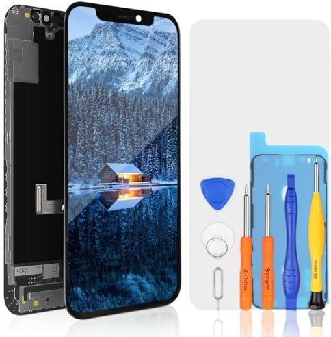 bokman Écran pour iPhone 12 Mini, 5.4 Pouces Affichage FHD et Remplacement de l'écran Tactile (Face ID, True Tone Programmable)