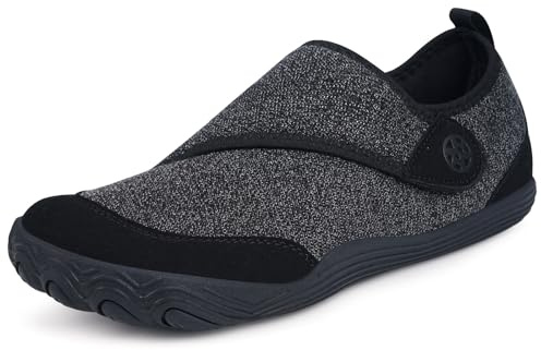 Sisttke Barfuß-Hausschuhe für Damen und Herren, breite Diabetiker-Schuhe mit Fußgewölbeunterstützung, orthopädisch, verstellbar, für Arthritis, Ödeme, geschwollene Hausschuhe, drinnen und draußen