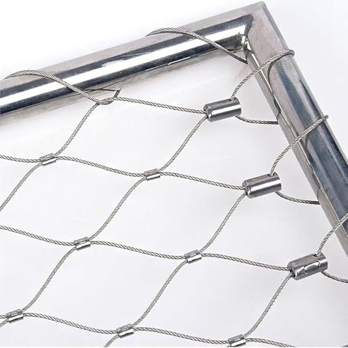 Hirschzaunnetz aus Edelstahl, 2 mm Durchmesser, Drahtseilgeflecht für Garten, Sicherheit, Tierbarriere, Geflügelnetz mit 5 cm Maschenweite, 2 x 10 m Länge