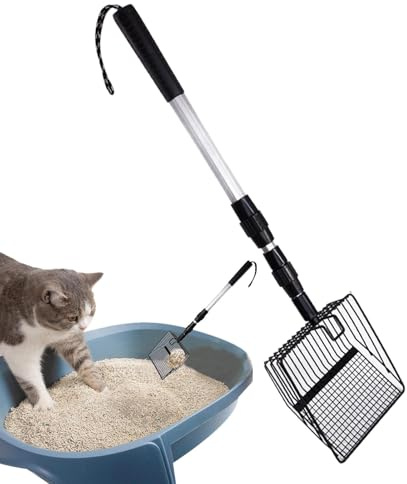 Kattströskopa med lång ärm, kattsandskoper,avtagbar bajs kycklingspade - ingen de sten i spaden