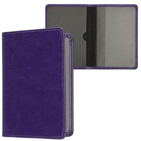 kwmobile Funda para permiso de circulación coche de cuero sintético - Con espacio para tarjetas 9.2 x 13 CM doblado - Iris pálido