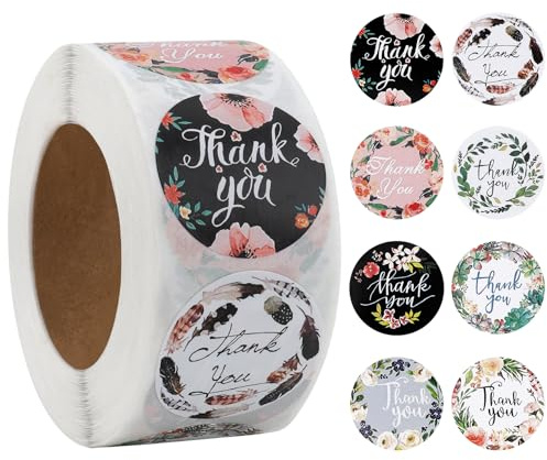 Thank You Stickers Personalised Design Labels Decoration 1000PCS 2rolls Thank You Stickers Small Business Cute Labels Decoration for Baking Packaging Envelope Seals Packing Supplies Handmade Gift