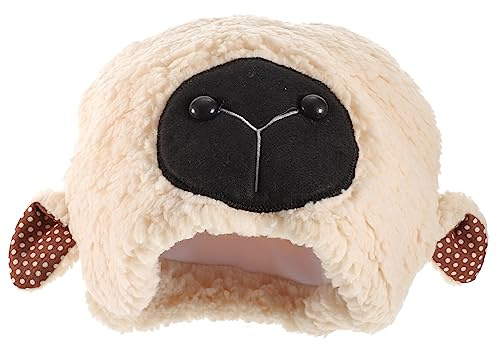 LOPUNER Niedliche Schaf Ohr Mütze aus Weichem Plüsch Witzige Tierkopfbedeckung für Erwachsene Warme Cosplay Kostüm Requisite für Halloween Weihnachten Karneval und Partys