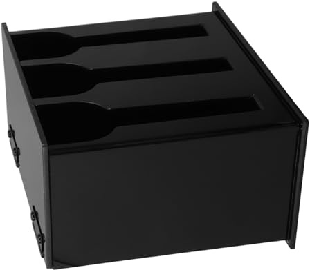 TOBBOMEY Spoon Storage Rack Spoon Rack Kitchen Cooking Utensil Holder with Cover for Countertop Acrylic Black