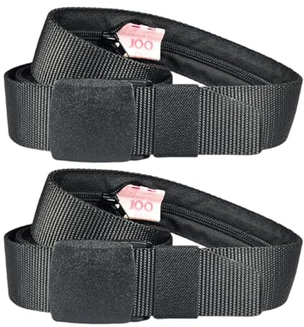 Geldgürtel Herren, Gürtel Mit Geheimfach, 2 Stück Geldgürtel Damen, Money Belt Mit Kreditkartenfach, Sicherheitstasche Für Reise Und Aufbewahrung, 120 cm