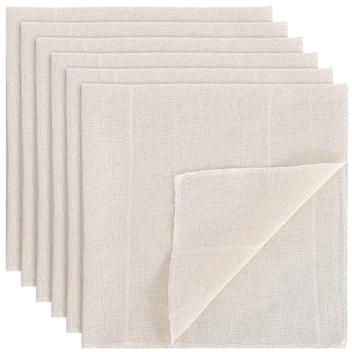 IANFAN 6 Pcs Cheese Cloths for Straining, 20 x 20 Inch Muslin Cloths Reusable Cotton Cheesecloth Square Precut Fabric Filter for Straining Milk Yogurt Juicing Cooking Baking