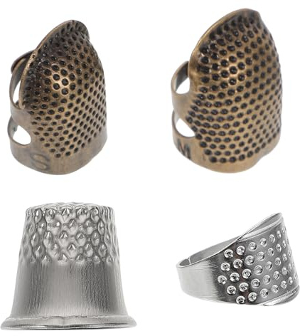 Hemobllo 2 Set di Ditali In Metallo Ditali Da Cucito Vintage Dita Protezione per Dita Per Artigianato Accessori Da Cucito F