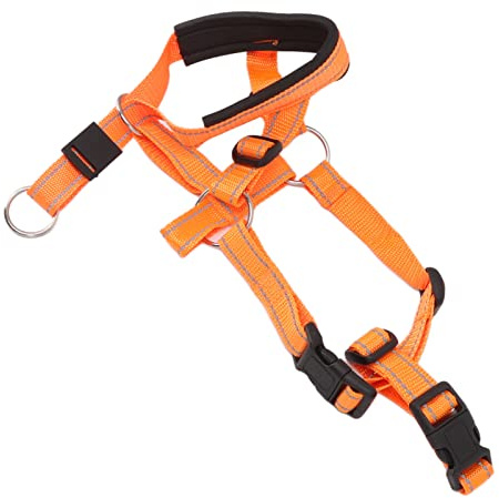 Yinhing Hundgrimma Huvudhalsband Hundgrimma D Hundmunkorgshalsband Andas Nylon Hundmunskydd för Små/medelstora Hundar Bitande Hund Utomhusbruk Orange Storlek L (L)