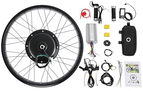 Falyrex 26 Zoll Fat-Bike Umbausatz, 48V 1500W Hinterrad E-Bike Bürstenloser Motor Kit mit LCD Display und Drehgriff, IP54 Wasserdicht Elektrofahrrad Umrüstsatz für 26x4.0 Reifen