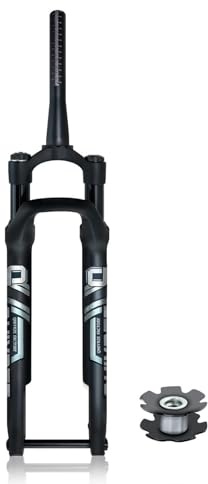 LHHL Forcella Ammortizzata Bici Strada 700C off-Road XC Gravel Forcella Aria Corsa 60mm Freno A Disco Forcella per Bicicletta Attacco Passante 100x12mm Forcella Anteriore Bloccaggio Manuale Nero