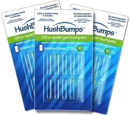 HushBumps Ultra-Quiet Bumpers for Interior Doors 3-pack. Specialized Design Delivers Quiet Operation to Interior Doors. Just Peel & Stick. No Tools Required. Provides Soft and Quiet Close. 30 pcs.