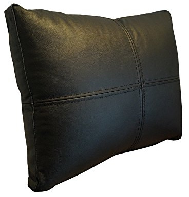 Quattro Meble Echt Lederkissen Schwarz Sofa Deko Kissen Echtleder Rückenkissen Rindsleder Leder Modell P&Z4el (40 x 50 cm)