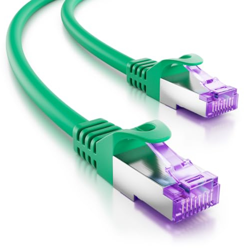 deleyCON 20m CAT7 Netzwerkkabel RJ45 10 Gigabit SFTP PiMF - Grün | Patchkabel Ethernet Kabel, Kupfer, für Highspeed LAN, DSL, Switch, Modem, Router, Patchpanel, CAT7 CAT6 CAT5
