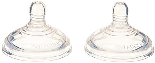 Tommee Tippee Advanced Anti-Colic Baby Bottle Teats, Breast-Like, Soft Silicone, Fast Flow, 6m+, Pack of 2