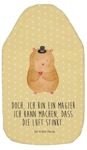 Mr. & Mrs. Panda Wärmflasche Hamster Hut - Geschenk, Tiermotive, Magier, Wärmekissen, Zylinder, Kleine Wärmflasche, Tiere, Wärmflaschenbezug,