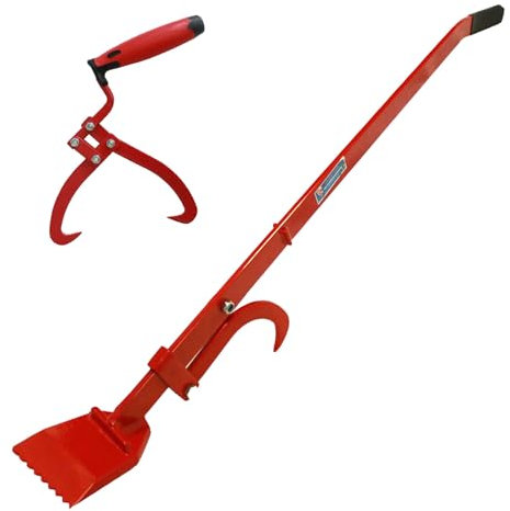 Baumarktplus Profi Fällheber 130cm mit Handpackzange Set Wendehaken Stammwender Heber Fällhilfe Wendehilfe