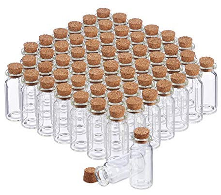 Flacons en verre avec bouchon de liège, lot de 240, mini-bouteilles pour huile, épices, herbes, sable, 10 ml