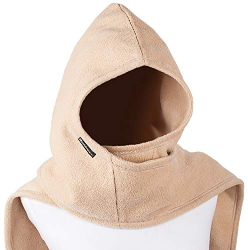 alles-meine.de GmbH Kapuzenschal - Hellbraun/braun - inkl. Name - Fleece Schal - Schalmütze - antipilling - Kapuze Langer - einfarbig Uni - Damen - Herren - Kinder Hoodieschal ..